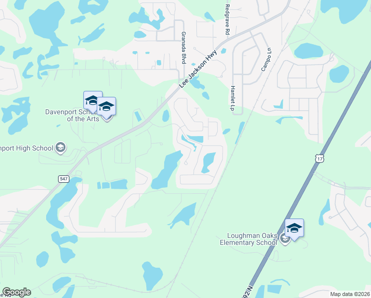 map of restaurants, bars, coffee shops, grocery stores, and more near 293 Primrose Drive in Davenport