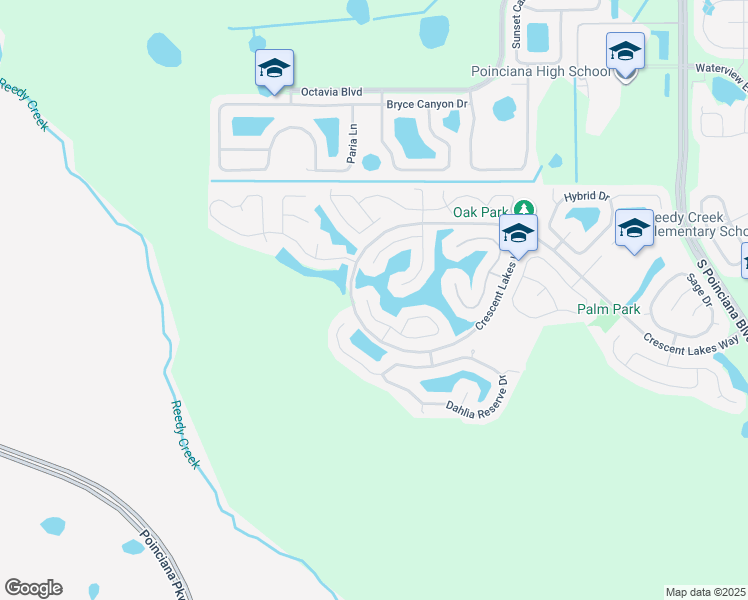 map of restaurants, bars, coffee shops, grocery stores, and more near 5463 Crepe Myrtle Circle in Kissimmee