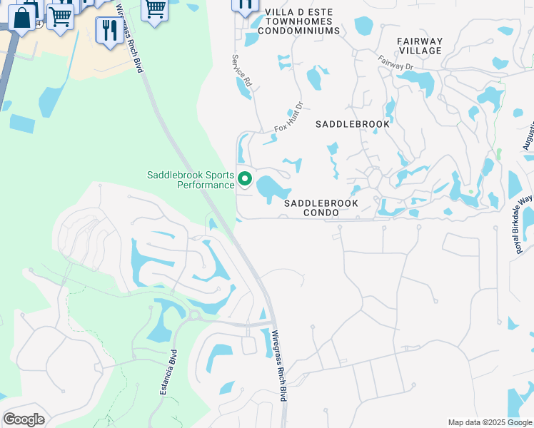 map of restaurants, bars, coffee shops, grocery stores, and more near 4740 Foxhunt Drive in Zephyrhills