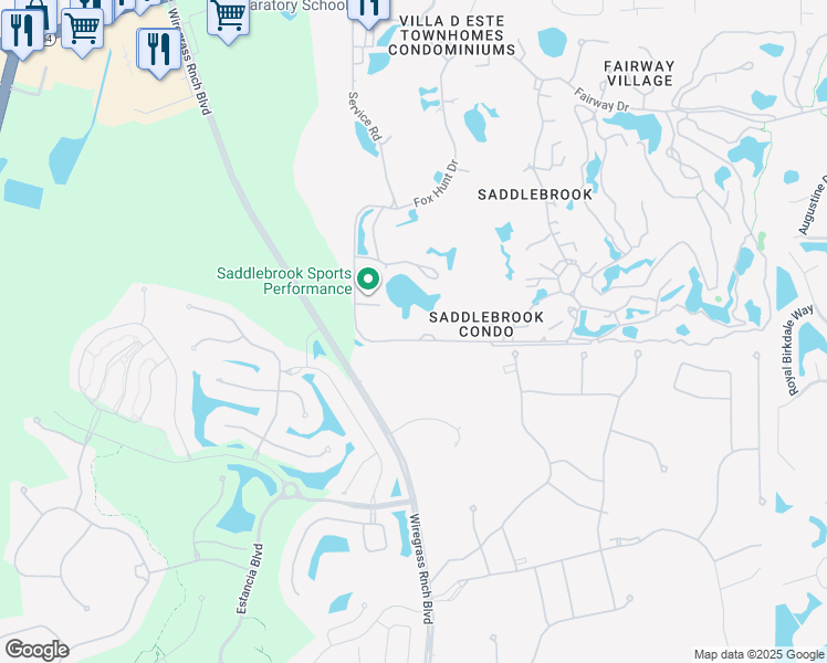 map of restaurants, bars, coffee shops, grocery stores, and more near 4740 Foxhunt Drive in Zephyrhills