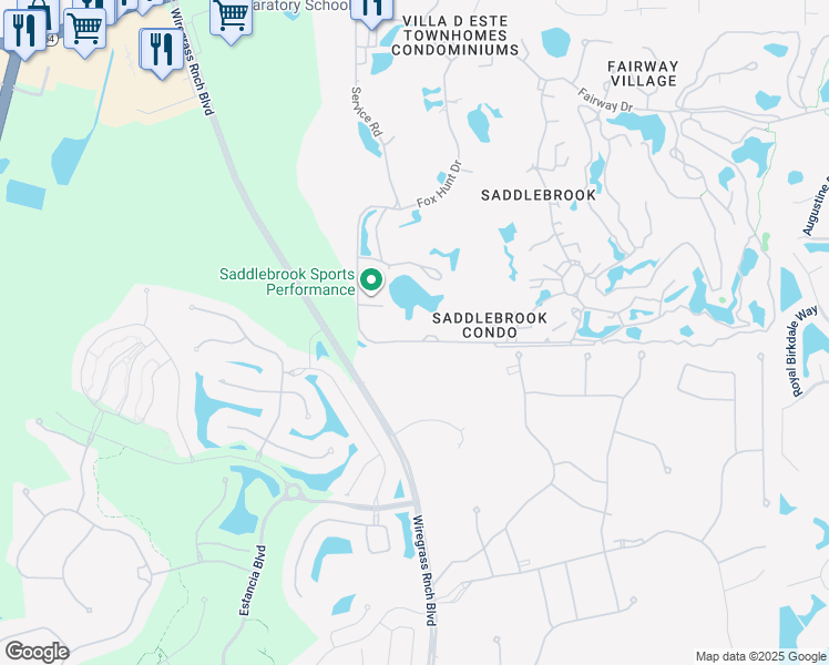 map of restaurants, bars, coffee shops, grocery stores, and more near 4740 Foxhunt Drive in Zephyrhills