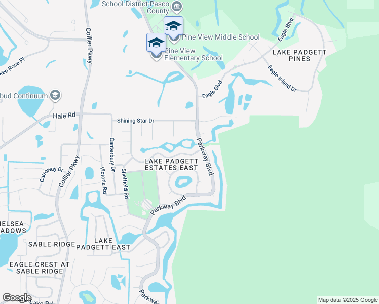 map of restaurants, bars, coffee shops, grocery stores, and more near 23533 Sierra Road in Land O' Lakes