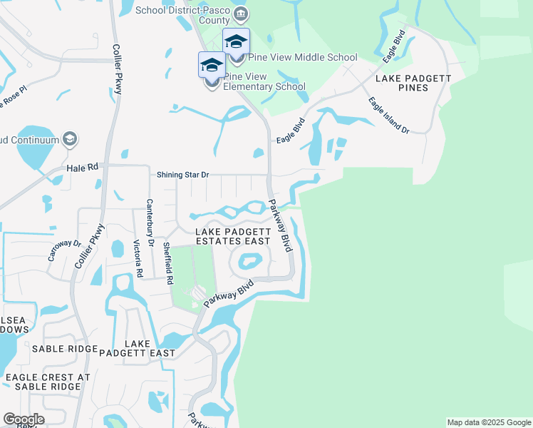 map of restaurants, bars, coffee shops, grocery stores, and more near 23553 Sierra Road in Land O' Lakes
