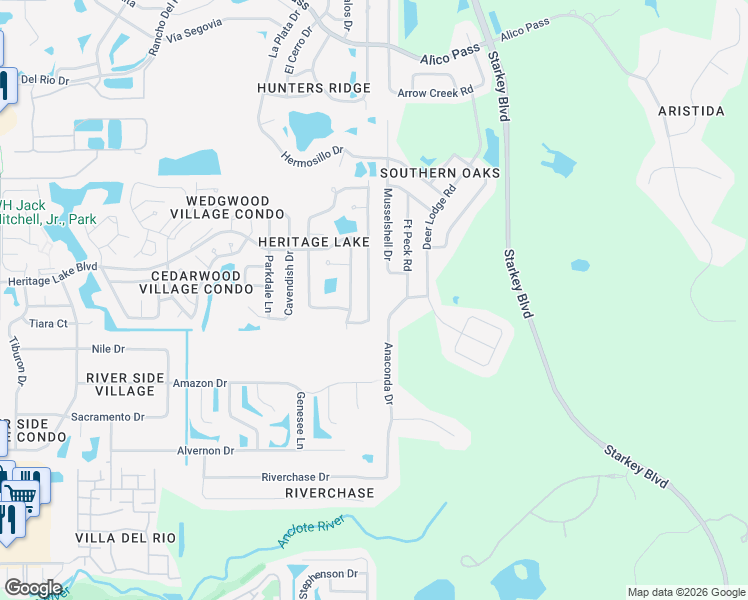map of restaurants, bars, coffee shops, grocery stores, and more near 4644 Sandpointe Drive in New Port Richey
