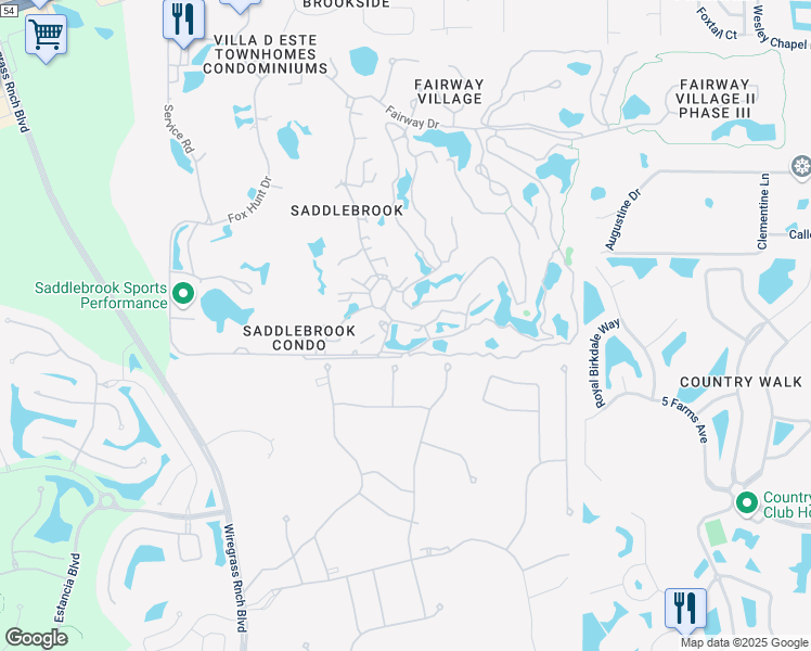 map of restaurants, bars, coffee shops, grocery stores, and more near 4770 Fox Hunt Drive in Zephyrhills