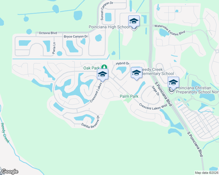 map of restaurants, bars, coffee shops, grocery stores, and more near 5213 Jasmine Trace Lane in Kissimmee