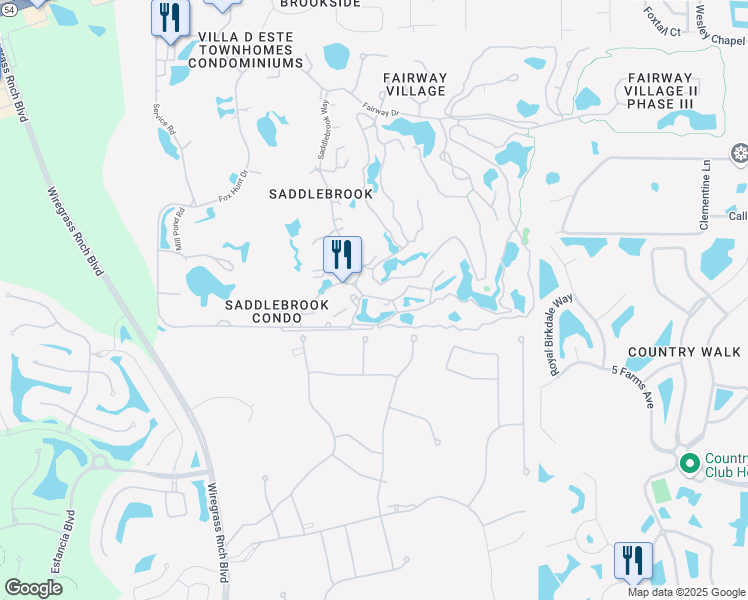 map of restaurants, bars, coffee shops, grocery stores, and more near 4770 Fox Hunt Drive in Zephyrhills