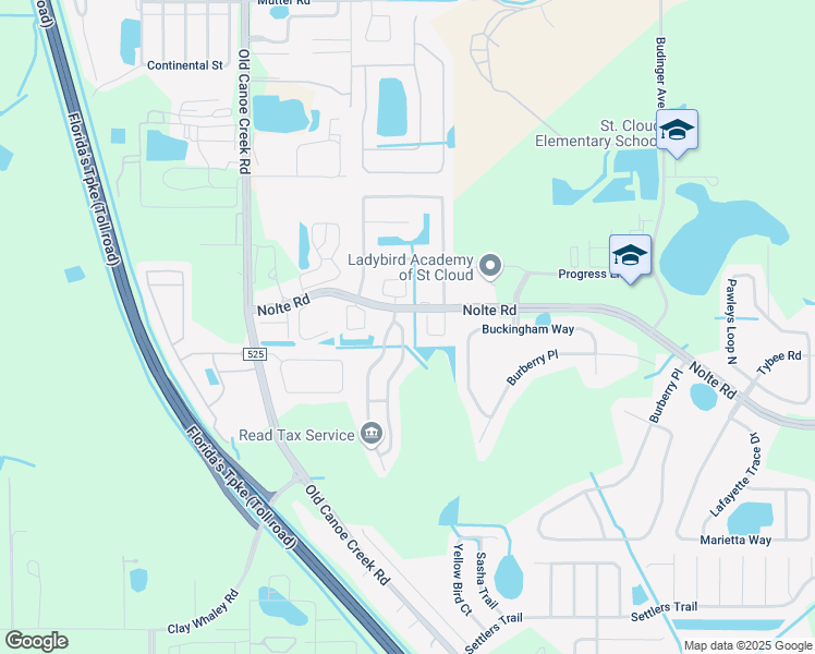 map of restaurants, bars, coffee shops, grocery stores, and more near 3311 Cypress Point Circle in St. Cloud