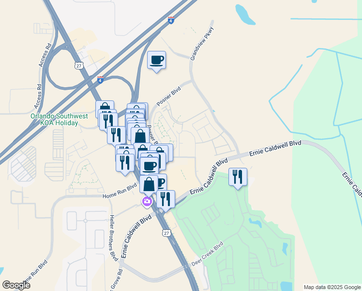 map of restaurants, bars, coffee shops, grocery stores, and more near 7035 Broad Way in Davenport