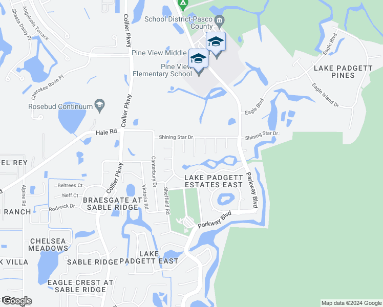 map of restaurants, bars, coffee shops, grocery stores, and more near 4855 Gulfstream Place in Land O' Lakes