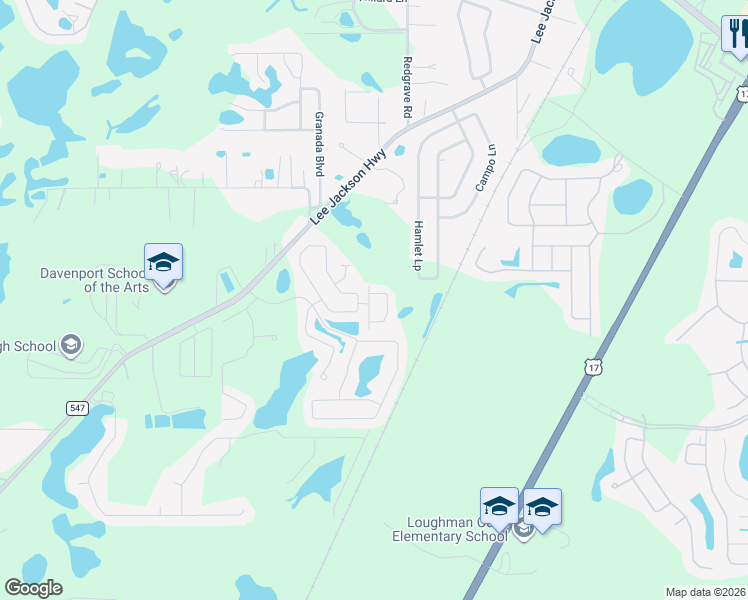 map of restaurants, bars, coffee shops, grocery stores, and more near 402 Sardinia Circle in Davenport