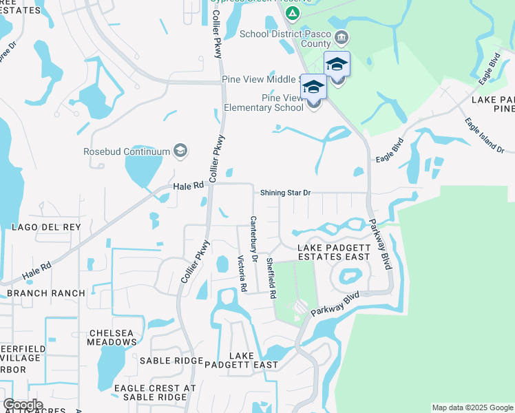 map of restaurants, bars, coffee shops, grocery stores, and more near 4914 Canterbury Drive in Land O' Lakes