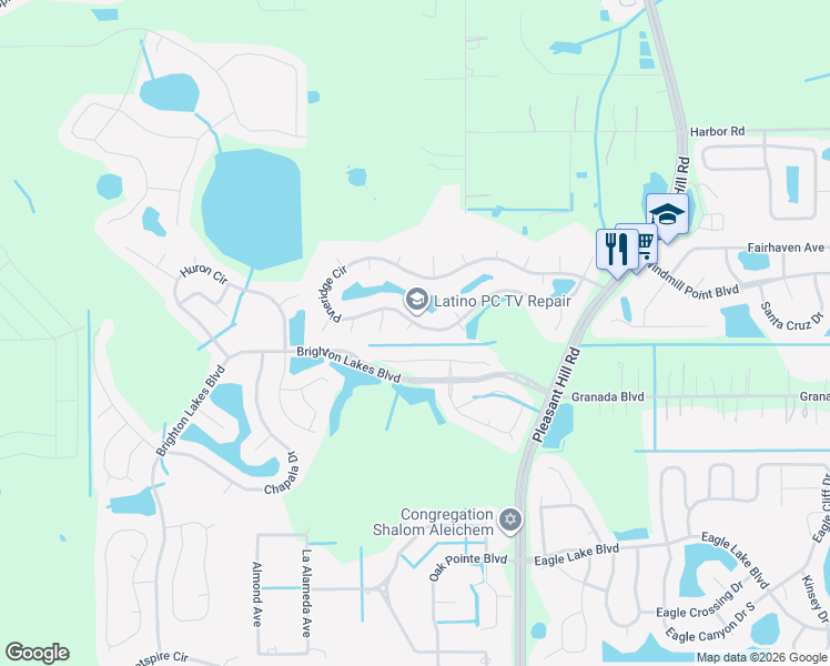 map of restaurants, bars, coffee shops, grocery stores, and more near 3380 Pineridge Circle in Kissimmee