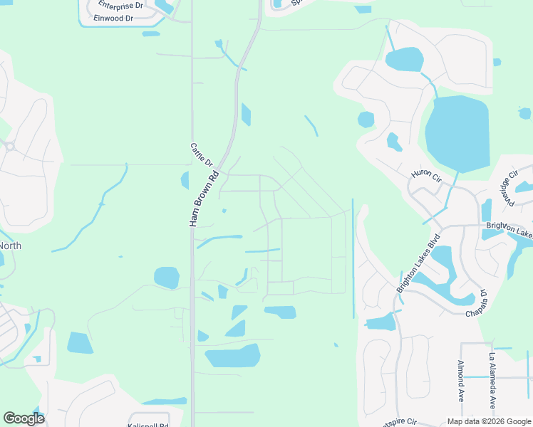 map of restaurants, bars, coffee shops, grocery stores, and more near 2395 Ham Brown Road in Kissimmee