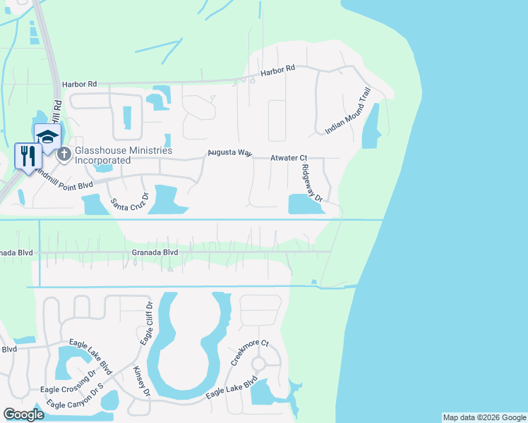 map of restaurants, bars, coffee shops, grocery stores, and more near 2467 Augusta Way in Kissimmee