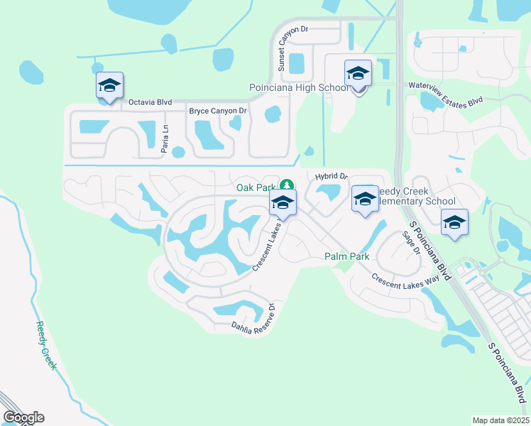 map of restaurants, bars, coffee shops, grocery stores, and more near 2528 Aster Cove Lane in Kissimmee