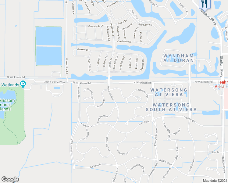 map of restaurants, bars, coffee shops, grocery stores, and more near 3251 Casterton Drive in Melbourne