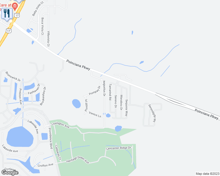 map of restaurants, bars, coffee shops, grocery stores, and more near 1652 Tamarind Road in Davenport