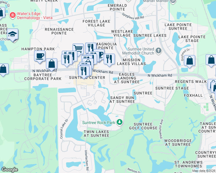 map of restaurants, bars, coffee shops, grocery stores, and more near 991 Osprey Drive in Melbourne