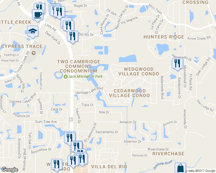 map of restaurants, bars, coffee shops, grocery stores, and more near 9318 Trowbridge Court in New Port Richey