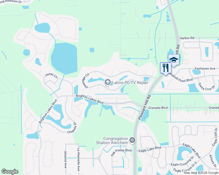 map of restaurants, bars, coffee shops, grocery stores, and more near 3380 Pineridge Cir in Kissimmee