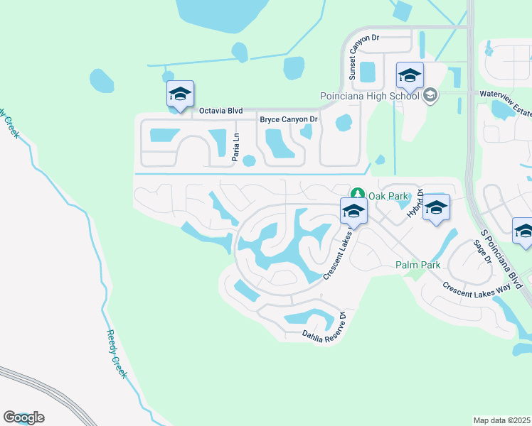 map of restaurants, bars, coffee shops, grocery stores, and more near 5409 Calla Lily Court in Kissimmee