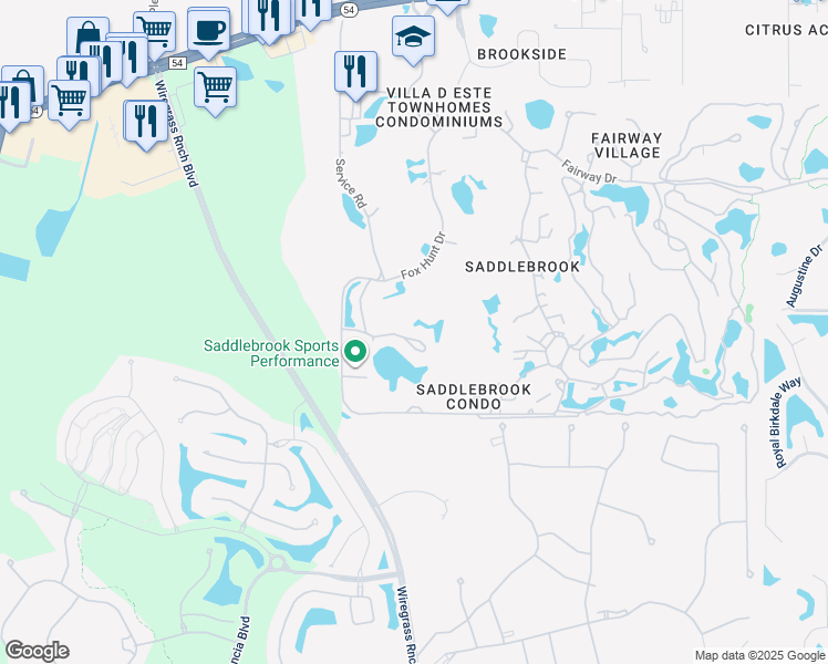 map of restaurants, bars, coffee shops, grocery stores, and more near 29147 Bay Hollow Drive in Zephyrhills