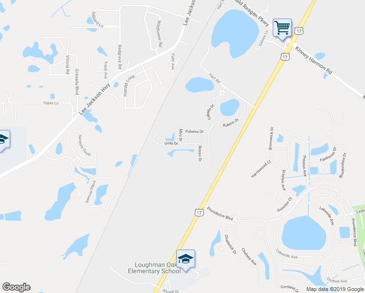 map of restaurants, bars, coffee shops, grocery stores, and more near 236 Viola Drive in Davenport