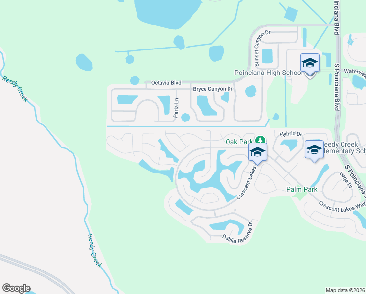 map of restaurants, bars, coffee shops, grocery stores, and more near 2437 Peace Circle in Kissimmee