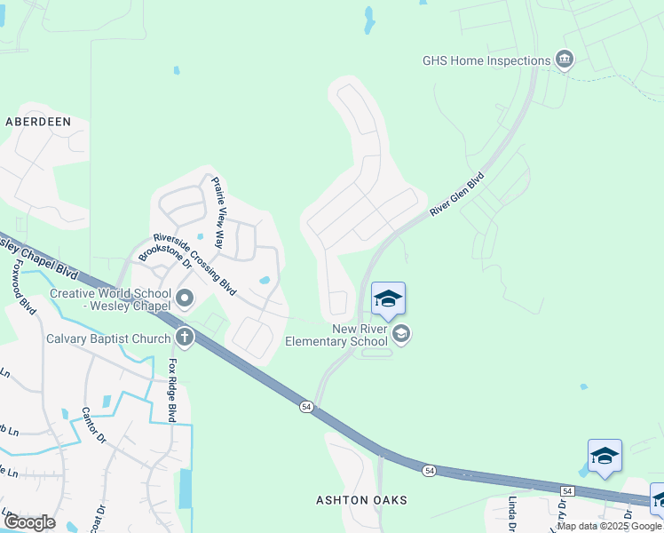 map of restaurants, bars, coffee shops, grocery stores, and more near 32516 Harmony Oaks Drive in Wesley Chapel