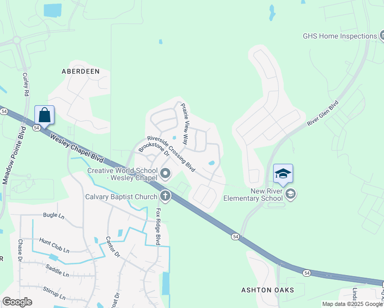 map of restaurants, bars, coffee shops, grocery stores, and more near 32226 Fish Hook Loop in Wesley Chapel