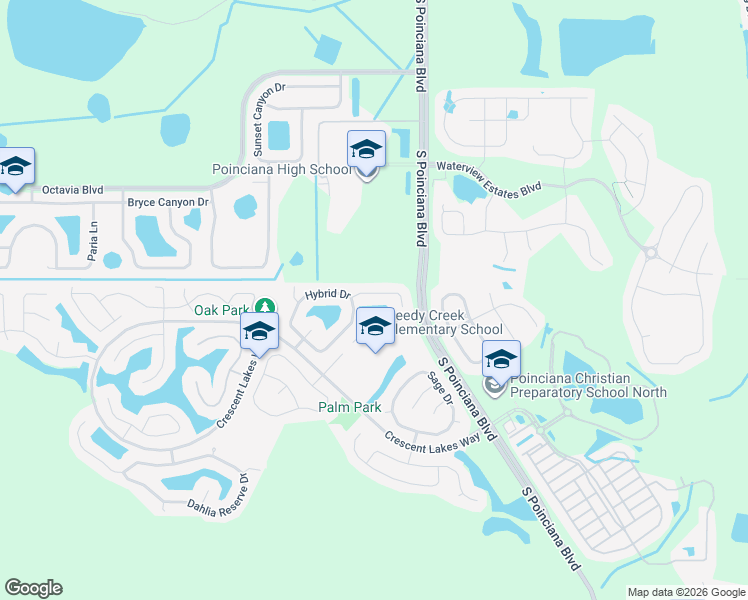 map of restaurants, bars, coffee shops, grocery stores, and more near 5112 Violet Lane in Kissimmee