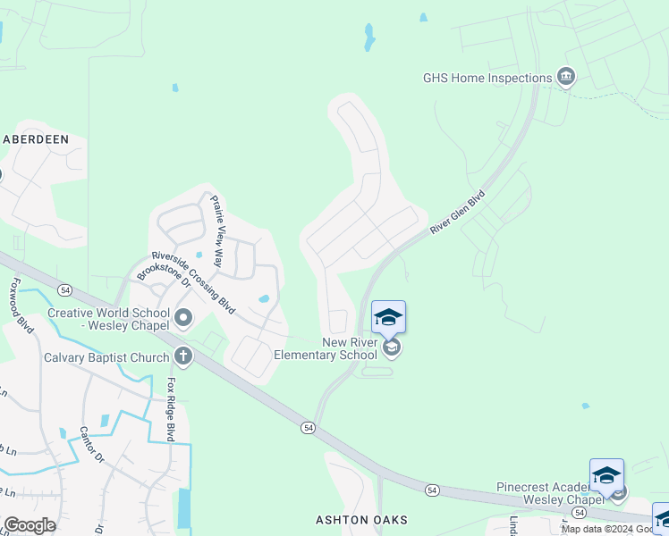 map of restaurants, bars, coffee shops, grocery stores, and more near 32516 Harmony Oaks Drive in Wesley Chapel