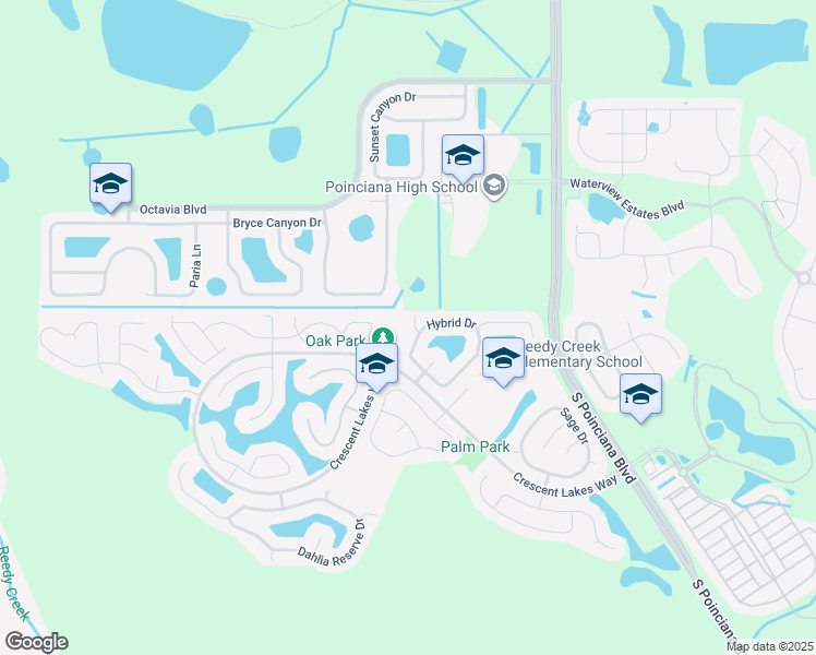 map of restaurants, bars, coffee shops, grocery stores, and more near 2406 Violet Court in Kissimmee