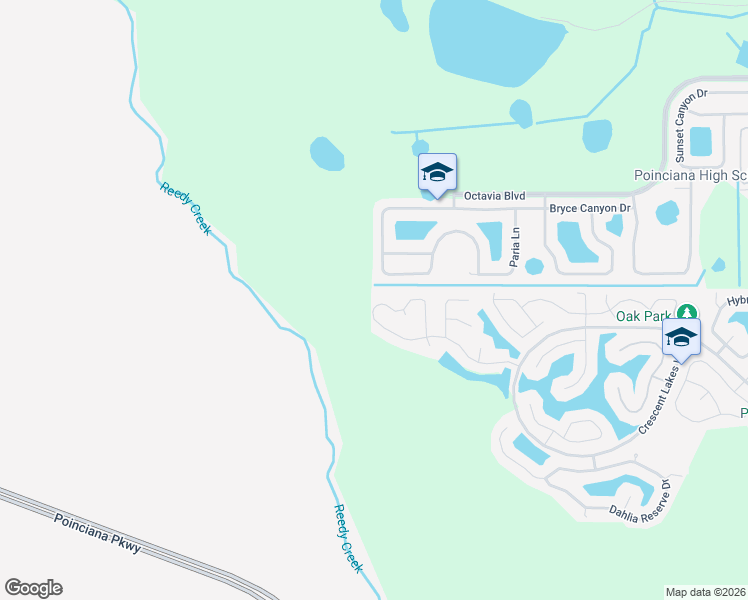 map of restaurants, bars, coffee shops, grocery stores, and more near 5550 Willow Bend Trail in Kissimmee