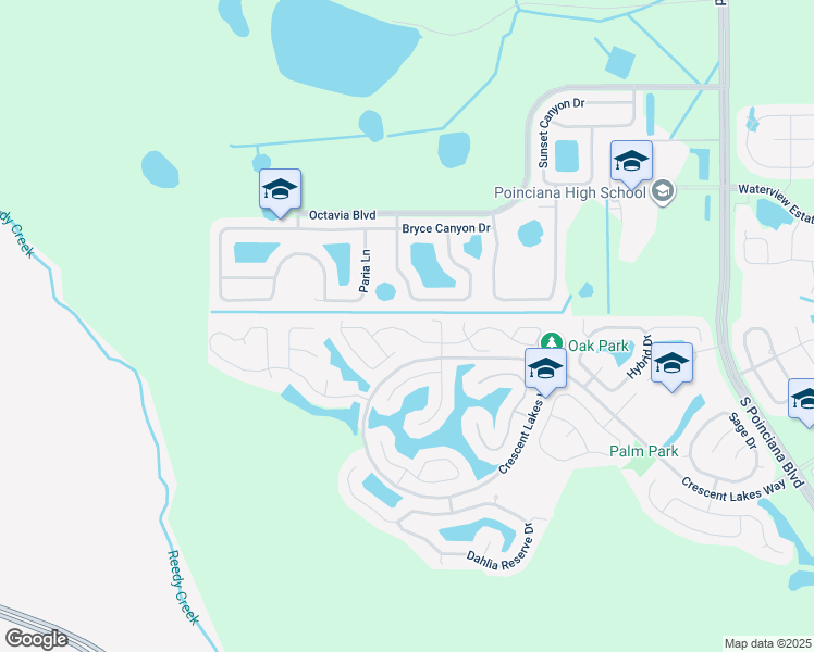 map of restaurants, bars, coffee shops, grocery stores, and more near 5413 Harmony Lane in Kissimmee