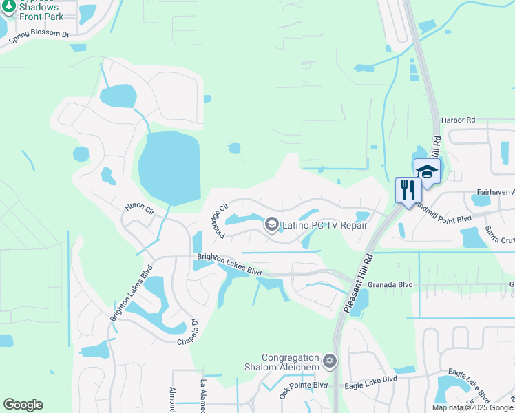 map of restaurants, bars, coffee shops, grocery stores, and more near 3020 Pineridge Circle in Kissimmee