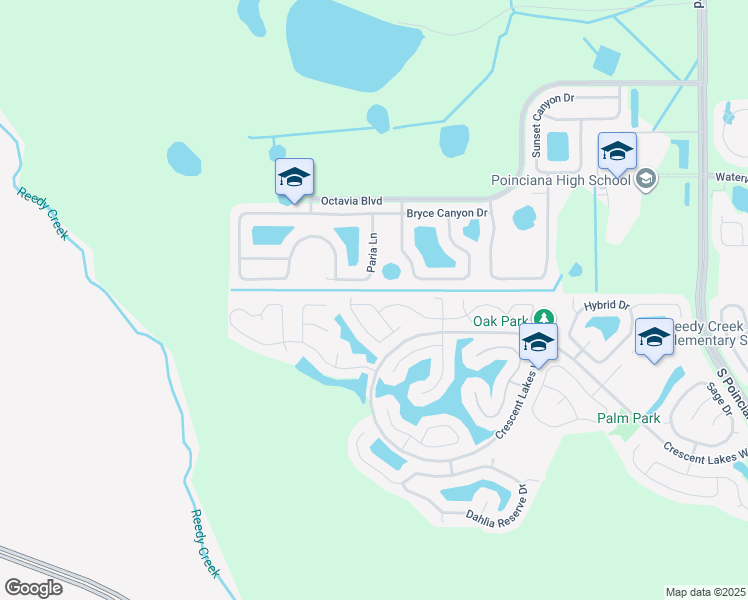 map of restaurants, bars, coffee shops, grocery stores, and more near 2403 Peace Circle in Kissimmee