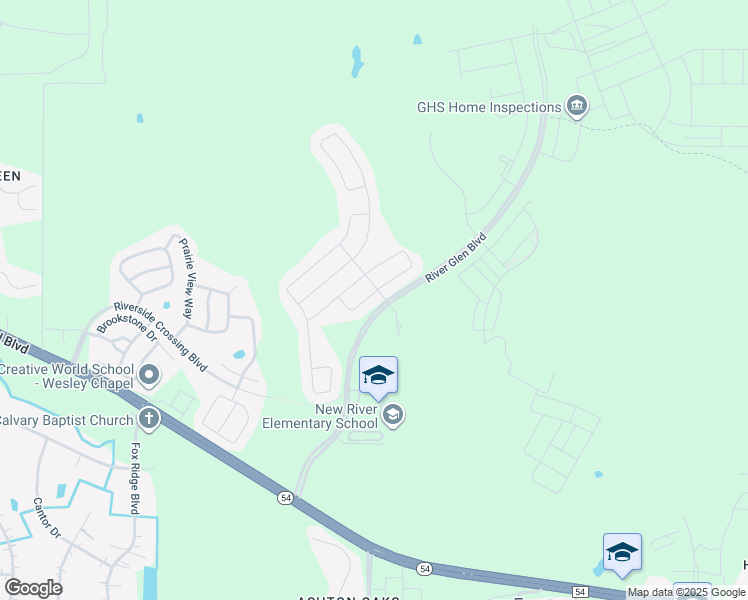 map of restaurants, bars, coffee shops, grocery stores, and more near 32711 Coldwater Creek Loop in Wesley Chapel