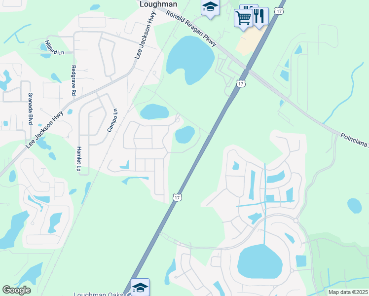 map of restaurants, bars, coffee shops, grocery stores, and more near 253 Rubino Drive in Davenport