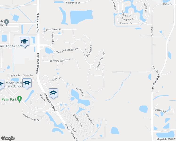 map of restaurants, bars, coffee shops, grocery stores, and more near 2406 Addison Creek Drive in Kissimmee