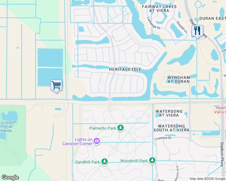 map of restaurants, bars, coffee shops, grocery stores, and more near 7218 Broderick Drive in Melbourne