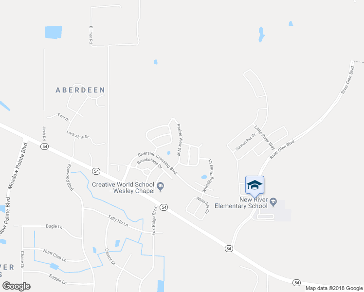 map of restaurants, bars, coffee shops, grocery stores, and more near 32443 Fish Hook Loop in Wesley Chapel
