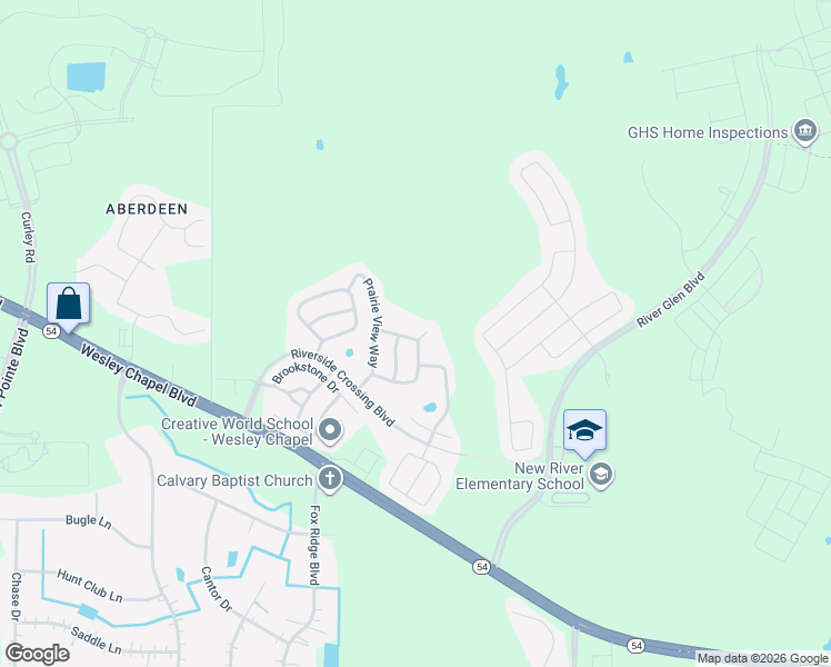 map of restaurants, bars, coffee shops, grocery stores, and more near 5045 Sun Meadow Court in Wesley Chapel