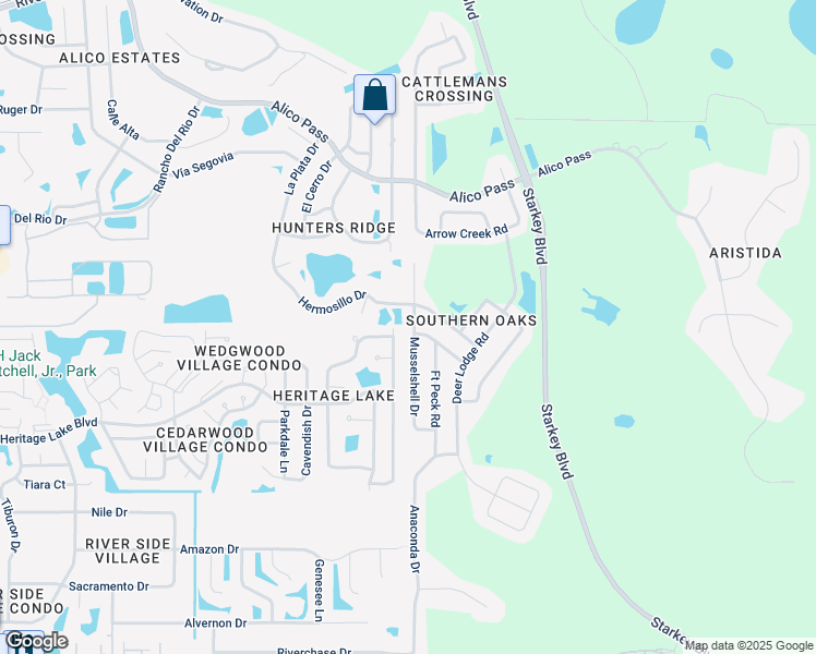 map of restaurants, bars, coffee shops, grocery stores, and more near 4951 Musselshell Drive in New Port Richey