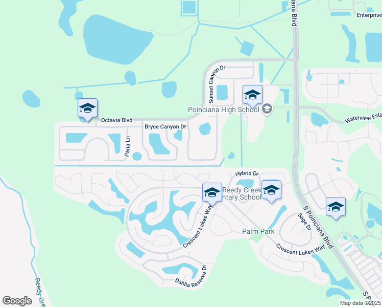 map of restaurants, bars, coffee shops, grocery stores, and more near 2378 Andrews Valley Drive in Kissimmee