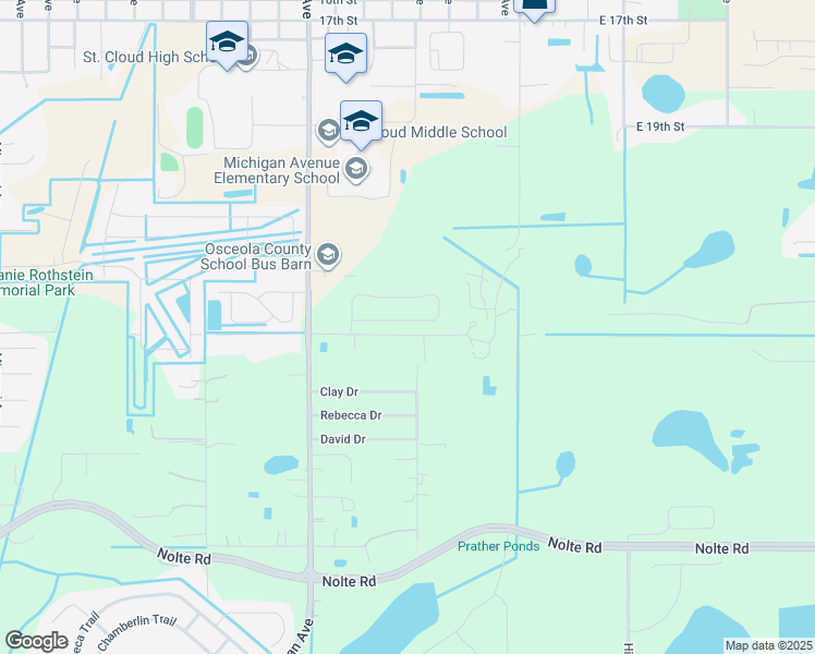 map of restaurants, bars, coffee shops, grocery stores, and more near 580 Michigan Estates Circle in Saint Cloud