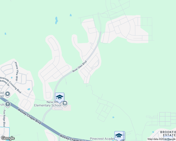 map of restaurants, bars, coffee shops, grocery stores, and more near 5106 Sea Mist Lane in Wesley Chapel