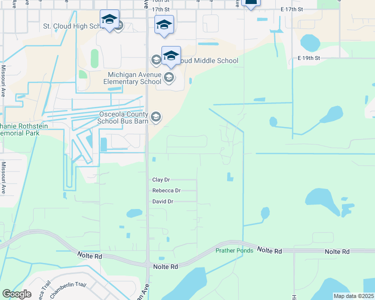map of restaurants, bars, coffee shops, grocery stores, and more near 580 Michigan Estates Circle in St. Cloud