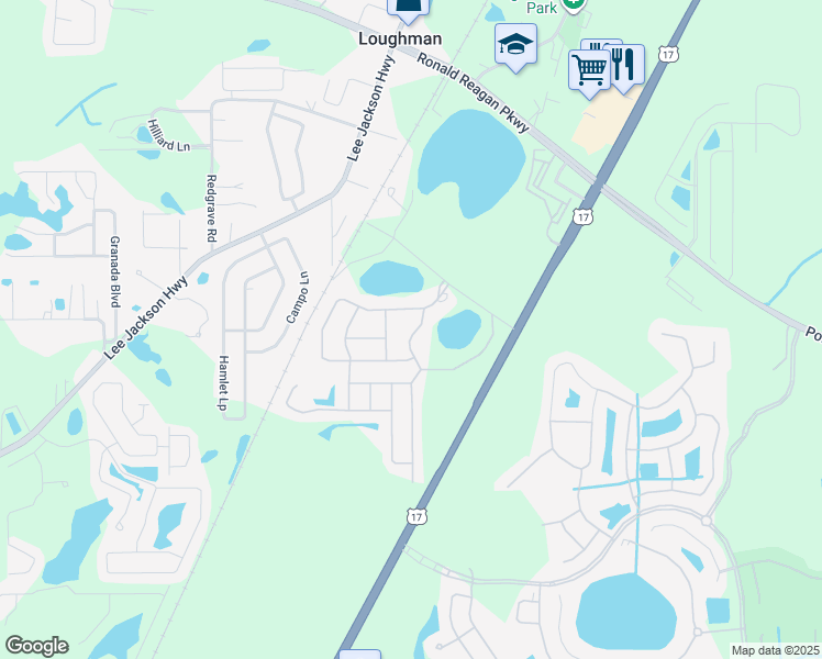 map of restaurants, bars, coffee shops, grocery stores, and more near 350 Cabello Drive in Davenport
